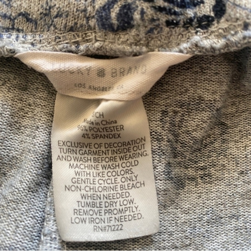 Lucky Brand Denim Gray Floral Print 4 Piece Pajamas Set Women's Small S Soft EUC - Picture 10 of 10